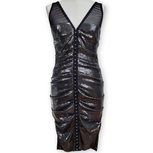 Vintage Nicole Miller Sequined Ruched Dress
